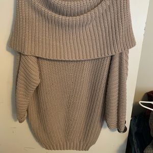 Umgee tan swoop turtle neck sweater